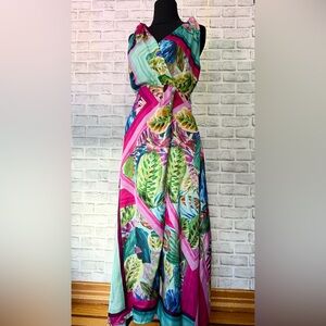 Zara Vibrant Tropical Print Maxi Dress